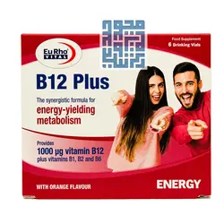 قیمت و خرید ویال ویتامین B12 پلاس یوروویتال 6 عددی
