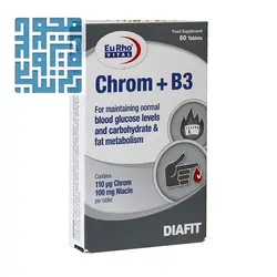 قیمت و خرید قرص کروم و ویتامین B3 یوروویتال 60 عددی