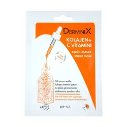 ماسك ورقه ايي كلاژن و ويتامين c درمینیکس derminix - aykizi.store