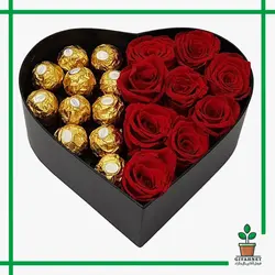 خرید باکس گل و شکلات کد 318 - فروش گل و گیاه در تهران | گیاه نت