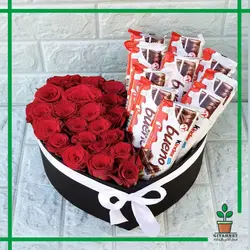 خرید باکس گل و شکلات کد 311 - فروش گل و گیاه در تهران | گیاه نت