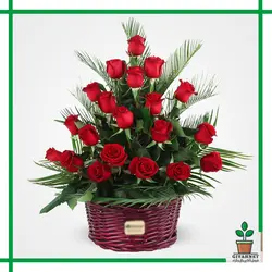 خرید باکس گل رز قرمز کد 123 - فروش گل و گیاه در تهران | گیاه نت