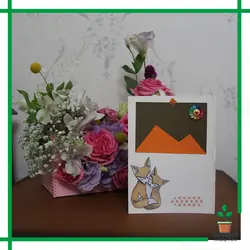 کارت پستال دست ساز طرح روباه