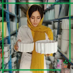 گلدان کاکتوس سرامیکی شیاردار