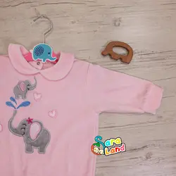 سرهمی مخمل همراه با کلاه طرح فیل و بچه فیل