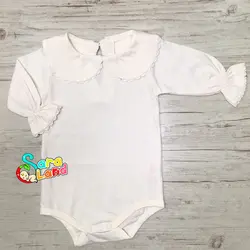 بادی کودک دخترانه آستین بلند یقه به به سفید