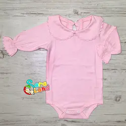 بادی کودک دخترانه آستین بلند یقه به به صورتی