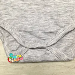 بادی کودک دخترانه آستین بلند یقه به به طوسی