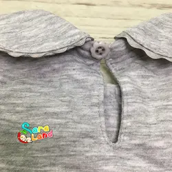 بادی کودک دخترانه آستین بلند یقه به به طوسی