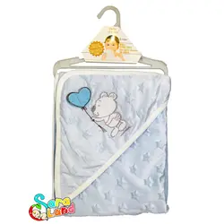 پتو دورپیچ کلاه دار ستاره ای طرح خرس و بادکنک