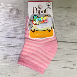 جوراب نوزادی دخترانه راه راه ساده پاپک