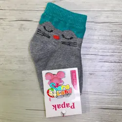 جوراب نوزادی طرح گربه چشم بسته پاپک