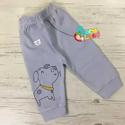 ست لباس تکه ای آویسا طرح سگ زرد و طوسی