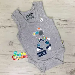 ست لباس تیکه ای ما نی نی طرح خرس جودون طوسی