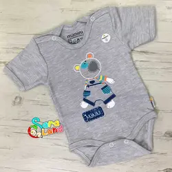 ست لباس تیکه ای ما نی نی طرح خرس جودون طوسی