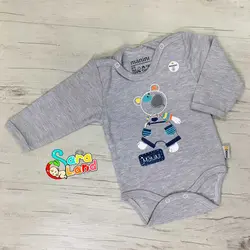 ست لباس تیکه ای ما نی نی طرح خرس جودون طوسی