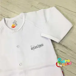 ست لباس تیکه ای نی نی سان طرح ساده سفید