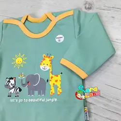 ست لباس تیکه ای ما نی نی طرح زرافه و فیل و گورخر