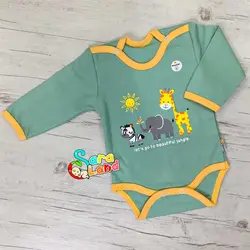 ست لباس تیکه ای ما نی نی طرح زرافه و فیل و گورخر