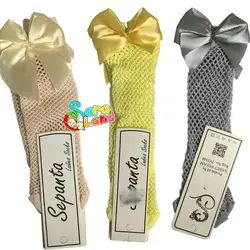 جوراب زنبوری نوزاد بلند مدل Sepanta پاپیون دار - سیسمونی سارالند