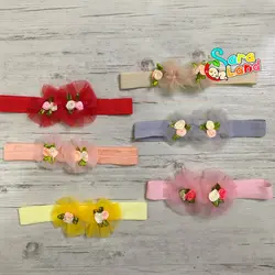 هد بند نوزاد دخترانه توری گل دار - سیسمونی سارالند