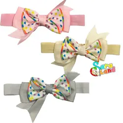 هد بند نوزاد دخترانه پاپیونی طرح قلب رنگی - سیسمونی سارالند