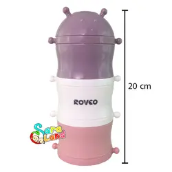 انبار غذا کودک رووکو Rovco سه طبقه کد N6012 صورتی - سیسمونی سارالند