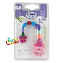 زنجیر و گیره نگهدارنده پستانک وی کر Wee Care کد A811 مدل خرس صورتی - سیسمونی سارالند