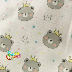 قنداق چسبی نوزاد پرنسس Princess طرح خرس و تاج - سیسمونی سارالند