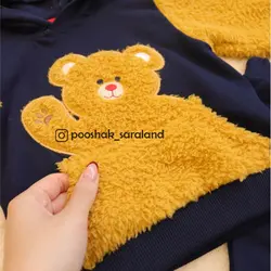 ست هودی و شلوار نوزاد پسرانه طرح خرس تدی - سیسمونی سارالند