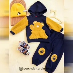 ست هودی و شلوار نوزاد پسرانه طرح خرس تدی - سیسمونی سارالند