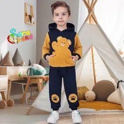 ست هودی و شلوار نوزاد پسرانه طرح خرس تدی - سیسمونی سارالند