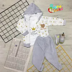 ست سویشرت و بلوز و شلوار طرح تاج مخمل - سیسمونی سارالند