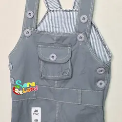 شلوار سرهمی نوزاد کتان طوسی - سیسمونی سارالند