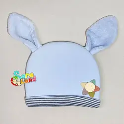 کلاه نوزاد گوش دار طرح گل آفتاب گردان - سیسمونی سارالند