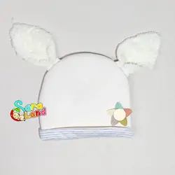 کلاه نوزاد گوش دار طرح گل آفتاب گردان - سیسمونی سارالند