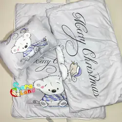 سرویس خواب مسافرتی نوزاد سه تکه طرح فیل و شال گردن - سیسمونی سارالند