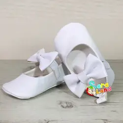 پاپوش نوزاد دخترانه پاپیون دار سفید - پوشاک و سیسمونی سارالند