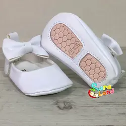 پاپوش نوزاد دخترانه پاپیون دار سفید - پوشاک و سیسمونی سارالند