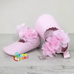 پاپوش نوزاد دخترانه گل دار صورتی - پوشاک و سیسمونی سارالند