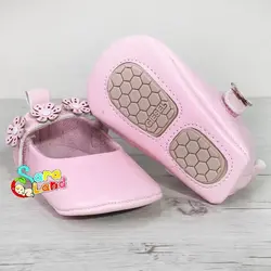 پاپوش نوزاد دخترانه گلدار صورتی - پوشاک و سیسمونی سارالند