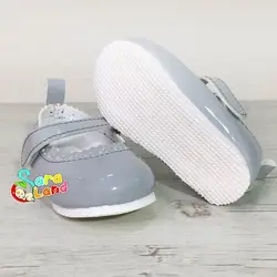 پاپوش نوزاد دخترانه ورنی طوسی - پوشاک و سیسمونی سارالند