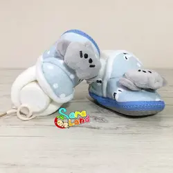 جوراب پاپوشی نوزاد مخمل مدل فیل آبی - پوشاک و سیسمونی سارالند