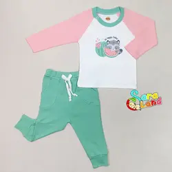 ست بلوز و شلوار یلدایی نوزاد طرح راسو و هندوانه - پوشاک و سیسمونی سارالند