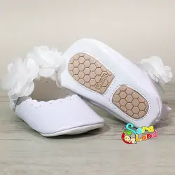 پاپوش نوزاد دخترانه گل دار سفید - پوشاک و سیسمونی سارالند