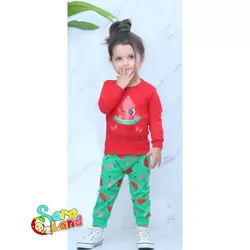 بلوز و شلوار یلدایی نوزاد طرح هندوانه پاپیون - پوشاک و سیسمونی سارالند
