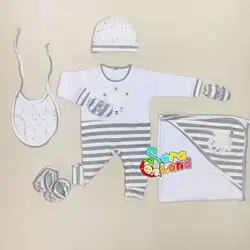 لباس بیمارستانی نوزاد 7 تکه گود مارک Good Mark طرح گوسفند و ستاره - پوشاک و سیسمونی سارالند