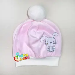 کلاه مخمل نوزاد پوم دار طرح حیوانات