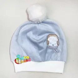 کلاه مخمل نوزاد پوم دار طرح حیوانات