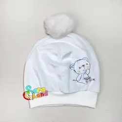 کلاه مخمل نوزاد پوم دار طرح حیوانات